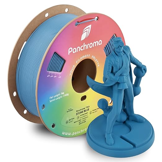 Panchroma PLA Stone Blue 3D Printer Filament, 1.75mm, 1kg Spool, Easy to Print, High Speed Printing, Tangle Free, AMS Compatible, Perfect for Toys, Decor, Miniatures, Models & Cosplay