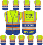 BeautyWill Custom Logo Safety Vest Class2 High Visibility Reflective Vest Breathable Construction Vest