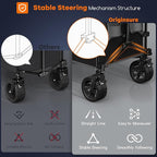 220L Collapsible Wagon Cart Foldable, 460lbs Load Capacity Heavy Duty Folding Beach Wagons with Big All-Terrain Wheels, Utility Carts for Groceries, Shopping, Camping, Sports - Grey&Black