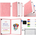 Feifeiya 6 Sides Whiteboard Notebook Portable Whiteboard Dry Erase Notebook Portable Dry Erase Board Double Sided Folding Whiteboards White Board for Office Study Meeting(Pink,A5: 6"×9”)