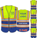 BeautyWill Custom Logo Safety Vest Class 2 High Visibility Reflective Vest for Men - Personalized Logo Team Vest