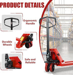 Tory Carrier 27 x 48 Pallet Jack Truck 5500 Lb. Capacity Manual Pallet Trucks Standard Duty Hand Pallet Jacks