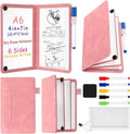 6 Sides Whiteboard Notebook Portable Whiteboard Dry Erase Notebook Portable Dry Erase Board Double Sided Folding Whiteboards White Board for Office Study Meeting(Pink,A6: 4.5"×6”)