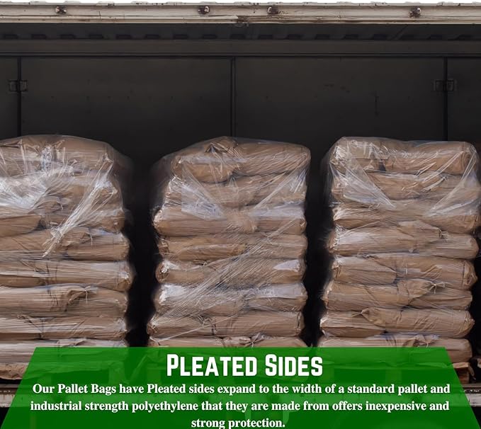 Farm Plastic Supply - Pallet Cover Bags 50 Pack - 3 Mil Clear (55" x 53" x 75") - Heavy Duty Construction Grade Strength Pallet Bags, Polyethylene Pallet Bags, Outdoor Protection, and Pallet Storage