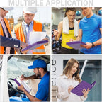 Rimilak Plastic Clipboard with Storage, Side Opening with 2 Compartment, Size 13.3 x 9.4 x 1.5 Heavy Duty High Capacity Nursing Box for Work School & Office Supplies, Dark Purple