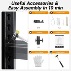 5-Tier 60”W x 24”D x 72”H Garage Shelving Storage Shelves 3000LBS Heavy Duty Metal Shelf Adjustable Rack Units Suitable for Garage Basement Warehouse Utility Shelves (Black)