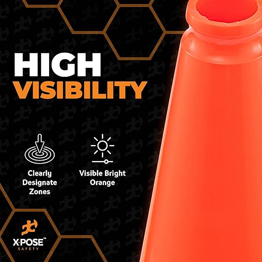 Xpose Safety 18 Inch Orange Traffic Cones - Bulk Full Pallet 928 Pack - Multipurpose PVC Plastic Safety Cone for Parking, Soccer, Caution, Kids, and Construction - DOT Approved