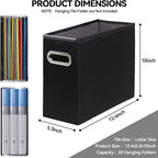 8 Packs Letter Size File Organizer, File Folders Organizer, Fabric Storage Box, Collapsible Paper Organizer with Metal Handle, Smooth PVC Rails, Only Box (Black)