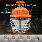 NS 150W High Bay Outdoor Temporary LED Work Light 24250Lm 5000K Daylight White with Stainless Steel Guard and Hook Portable Hanging Lighting for Construction Job Site