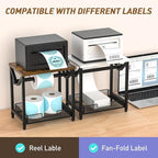 ikkle Label Holder for Rolls and Fanfold Labels, Wooden Thermal Label Holder for Desktop Label Printer, Shipping Label Holder for Thermal Printer Accessory, Ideal for Home, Office, Small Businesses