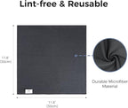loukin 2 Pack Whiteboard Cleaning Cloth, Dry Erase Cleaning Cloth for Classroom, Home and Office Use, Reusable and Washable, Grey, 12" x 12"