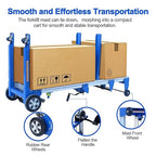 122" 400lbs Material Lift Winch Stacker, Hand Winch Lift Truck with Fixed-Leg, Manual Material Lifter Pallet Stacker for Contractor, Workshop, Industrial, 34.60" L x 24.80" W