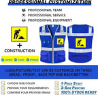 BeautyWill Custom Logo Safety Vest Class 2 High Visibility Reflective Vest for Men - Personalized Logo Team Vest