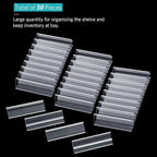 Outus Plastic Label Holder Wire Shelf Label Holder 3 x 0.875 Inches Pockets Shelf Price Tag Holders for Supermarket Library Kitchen Bookshelf Storage Bins(50 Pieces)