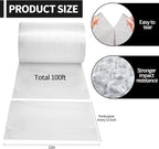 2 Pack-12 inchx100ft Total Small Bubble Cushioning Wrap Bubble Wrap for Extra Protection Packaging Mailers, Nylon Wrap Rolls Moving Cushioning Supplies for Moving & Shipping, Perforated Every 12”