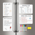 2 Pack Magnetic Dry Erase Board Sheet for Fridge, 12"x8" Erasable Refrigerator WhiteBoard w/ 4 Markers & 1 Eraser- Smooth and Flexible Small Magnet Blank Notepad for Home Kitchen Organizer and Planner