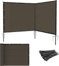 Patio 5' x 11' Outdoor Privacy Screen Freestanding Temporary Fence Panels Net Cover with Metal Poles for Outside Backyard Pool Garden Air Conditioner Fencing, Brown