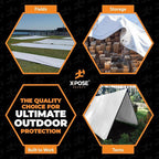 Heavy Duty White Poly Tarp 8' X 10' - Bulk Full Pallet (400 Pack) - Multipurpose Protective Cover - Durable, Weather Proof & Tear Resistant - 12 Mil Thick Polyethylene - by Xpose Safety