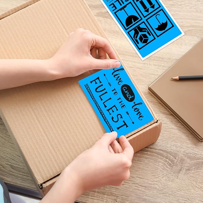 3x5 Inch Thermal Label Stickers,300Pcs Waterproof Rectangle Labels for Storage Bins,Moving Boxes,Address & Inventory Organization,Small Business Labeling,Fluorescent Blue