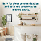 2 PACK Double-Sided Adjustable Heavy Duty Pedestal Sign Holder Stand for Display - Indoor/Outdoor Floor Sign Stand with Base 8.5x11 inches (Horizontal and Vertical Orientation) - includes dry erase marker