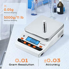 Bonvoisin Lab Scale 5000g/0.01g High Precision Laboratory Scientific Scale 0.01 Gram Accuracy Electronic Analytical Balance Digital Kitchen Jewelry Scale (5000g, 0.01g)