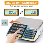 NTEP Certified Scale Price Computing, 60lb Capacity, 0.01lb Readability Rechargeable Commercial Food Produce Scale for Farmers Markets, Grocery Stores, Delis, Legal for Trade, COC #21-001