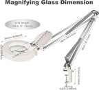 10X Magnifying Glass with Light and Stand, Lighted Magnifying Glasses for Close Work, Reading, Crafts, Jewelry, Sewing, Soldering, Desk Lamp with Adjustable Stainless Steel and Real Glass Magnifier
