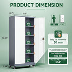 Letaya Metal Garage Storage Cabinets with Lock Door and Adjustable Shelves, Steel Tool Cabinets for Home,Office,Warehouse Organisieren (Grey White, 75" H)