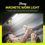WARSUN 2PC Rechargeable 1500LM COB LED Work Light-Magnetic Hands-Free Trouble Light with Hook, IPX4 Waterproof for Garage Repair, Stocking Stuffers Mens Gifts-Emergency Light Tool for Men (Yellow)