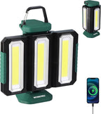 WORKPRO Rechargeable USB-C LED Work Light, Foldable Magnetic Light with Hanging Hook, 270° Rotatable, Tripod Mountable, Cordless Flashlight Light for Garage, Workshop, Auto Repair, Camping