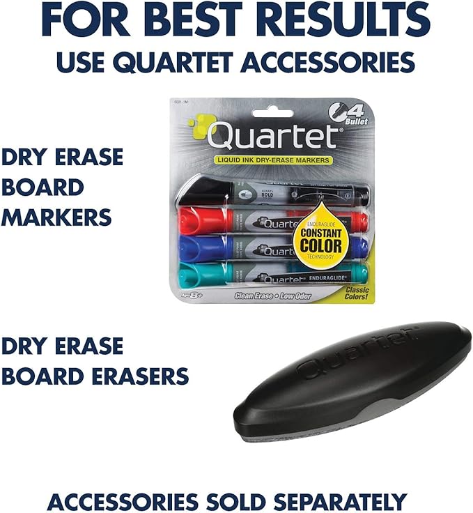 Quartet Magnetic Dry Erase White Board, 3' x 2 Whiteboard, Nano-Clean Surface Resists Ink Stains, Black Aluminum Frame (SM533B)