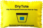 DryTote Rechargeable Desiccant Pack (Pack of 25), Ultimate Moisture Absorption, Color Change Indicator, Safe Storage Protection, Large Capacity 200 Gallons, 100g, Yellow