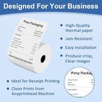 50 Rolls Thermal Receipt Paper Rolls 2 1/4 X 200, Fits All Pos Cash Registers, BPA Free Thermal Paper Rolls For Clover POS Cash Register Printers,Thermal Paper Receipt Roll By Pony Packaging