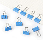 50 Pack Medium Blue Binder Clips 1 Inch (25 mm), Colored Paper Clamps, Middle Size Paper Clips for Office Home School Business 1"