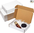 Shipping Boxes 9x6x2" 60 Pack - White Corrugated Cardboard Mailing Box for Small Business - Literature Mailer Packaging Supplies