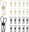 PATIKIL 50Pcs Paper Office Binder Clips, 1.26" Small Metal Wire Hollow Out Paper Clamps Long Tail Binder Clips for Photo Clothes Hanging Office Home Kitchen Food Package, Black/Gold