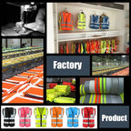 YOWESHOP High Reflective Visibility Safety Vest Custom Your Logo Safety Workwear with Reflective Strips and Pockets