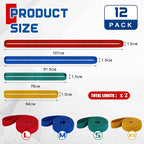 12 Pcs Extra Large 42" 36" 30" 25" Moving Rubber Bands for Furniture Elastic Variety Heavy Duty Moving Bands for Mover Pallets Blankets Boxes Packing Supplies, 4 Assorted Colors