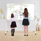 Large Rolling White Boards on Wheels 60 X 48 Magnetic Dry Erase Board with Stand, Double-Sided Mobile Whiteboard with Stands, 5' x 4' White Board with Eraser & Marker & Magnet & Calendar