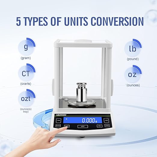 Analytical Balance 200x0.001g Lab Scale 0.001g Accuracy High Precision Scale with Windshield Laboratory Analytical Balance Jewelry Scale (200 * 1mg)