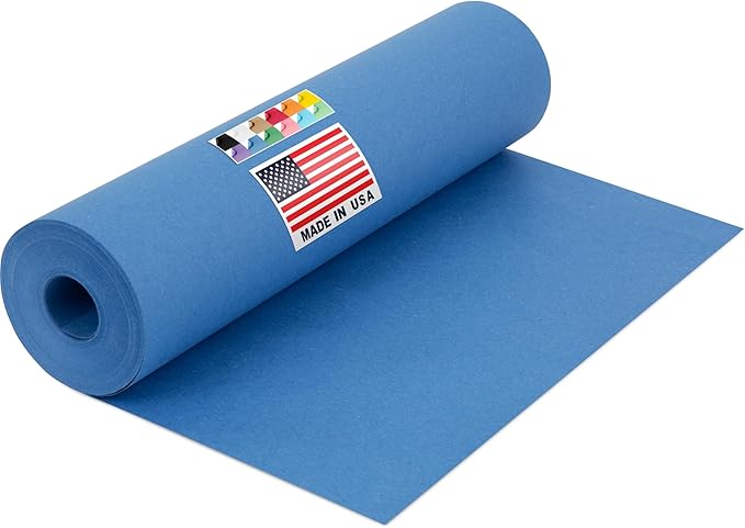 USA Made 12" x 1200" Dark Blue Kraft Paper Roll, 45 lbs Thickness, Kraft Paper for School, American Quality Blue Colored Paper, Bulletin Board - Non-Toxic, Odorless, Safe for Kids