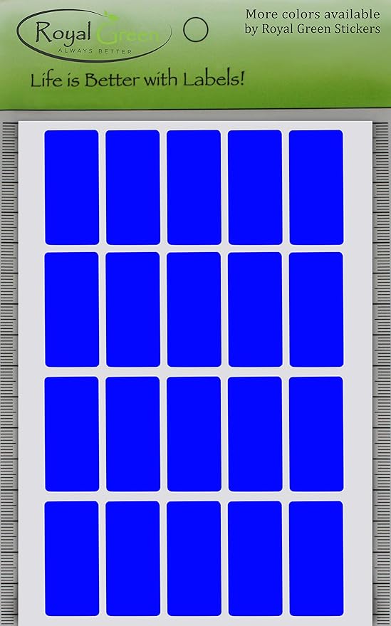 Royal Green Adhesive Sticker Labels in Blue (40mm x 19mm) 1.57 inch x 0.75-2000 Pack