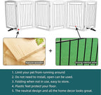 Dog Fence Indoor - 6-Panel Freestanding Dog Gate for Doorways, Hallways, House or Stairs -120x32-Inch Retractable Foldable Expandable Wood Pet by SFJC (White)