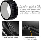 MYFAMIREA Car Door Edge Guards Carbon Fiber, 5D Gloss Black Vinyl Automotive Entry Sill Protector Wrap Film, Universal Self-Adhesive Auto Door Trim Strips Anti-Collision (33Ft x 2.8In)