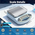 Lab Scale 3000g x 0.01g,13 Unit 0.01g Accuracy High Precision Digital Analytical Balance, Electronic Laboratory Precision Gram Scale Digital Kitchen/Jewelry/Scientific Scale