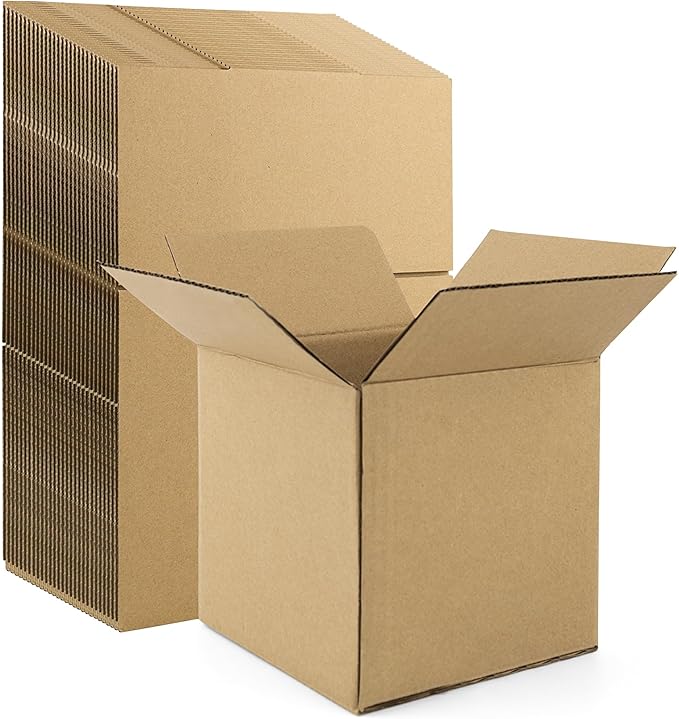 Frametory 6x6x6 Pack of 28 Corrugated Cardboard Packing Shipping Mailing Moving Carton Boxes, Brown