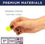 Fluorescent Chartreuse 1-Inch Circle Dot Stickers – 1,000 Round Adhesive Labels per Roll, Colored Stickers for Garage Sale Price Tags, Classroom, Inventory, Office & Yard Sale Supplies, Made in USA
