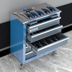 LARBANKE 5-Drawer Tool Chest, Rolling Tool Chest with Wheels, Foot Pads&Locking System,Mobile Storage Tool Cabinet with Stainless Steel Top,Connect Units for A Large Workstation for Office,Garage&Home