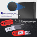 ORIENTOOLS Key Box 100 Position Steel Key Safe Cabinet, Wall Mount Key Holder Lock Box with Key Tags, Key Organizer Ideal for Home, Hotels, Valets and Office Key Storage, Black