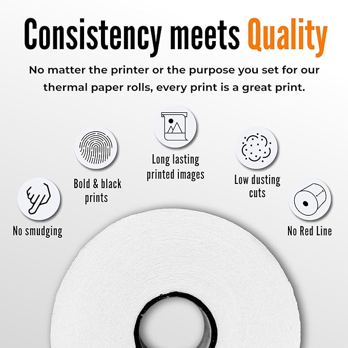 3 1/8 X 230 Thermal Paper Rolls (10 Rolls/Box) – BPA-Free Rolls for POS Systems, Cash Registers & Credit Card Machines